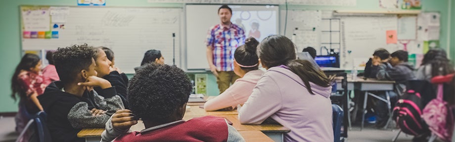 Teacher in a classroom