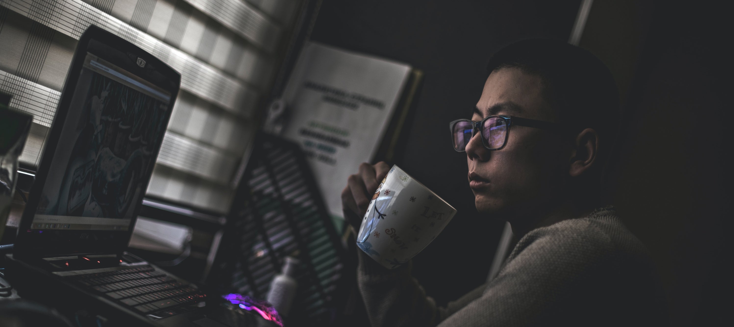 Young professional looking at computer screen
