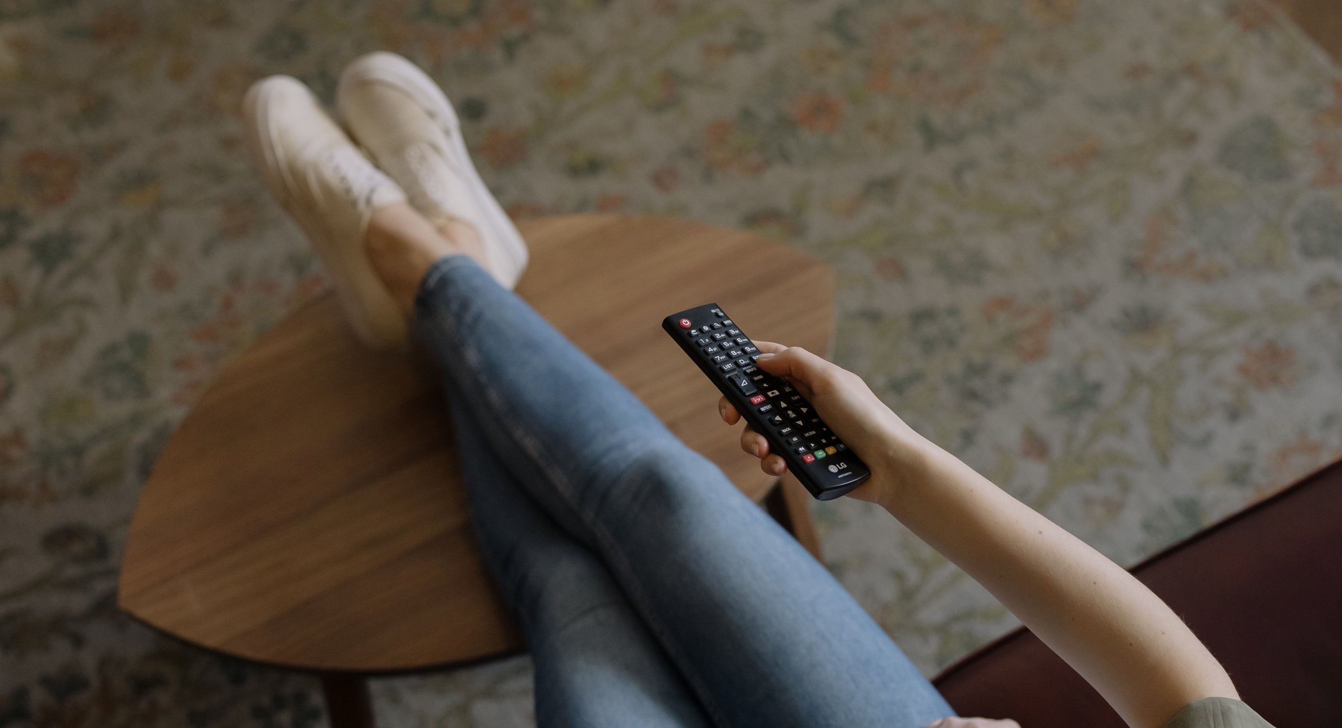 Woman watching television