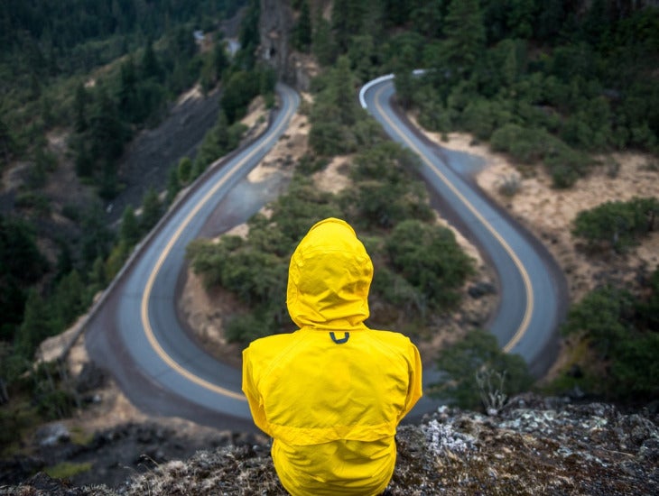 Man looking at road