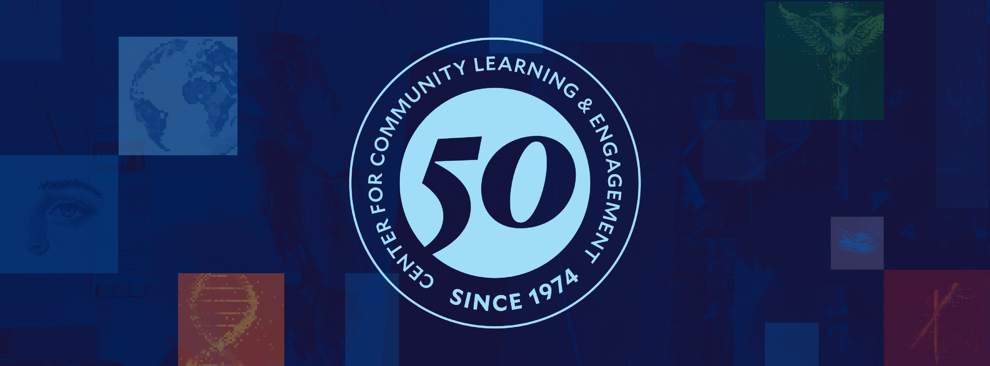 50th anniversary logo for the Center for Community Learning and Engagement