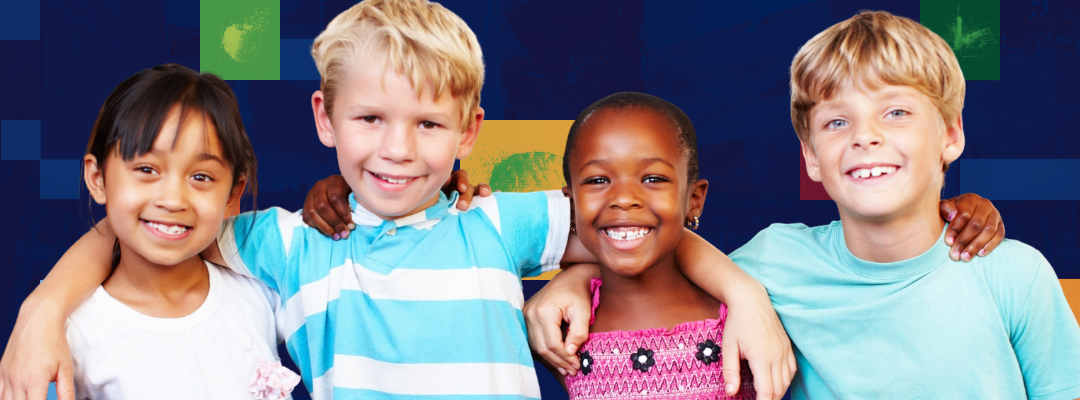 Banner image featuring young children smiling