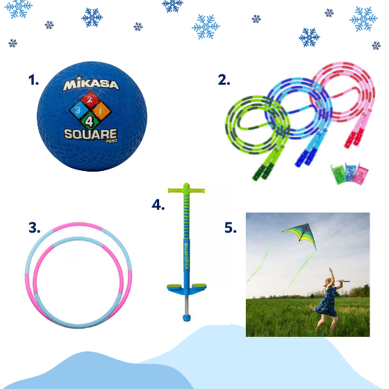 Pictures of different outdoor toys.